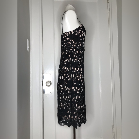 Lulu’s Black Floral Lace Overlay Spaghetti Strap Dress - Picture 4 of 6